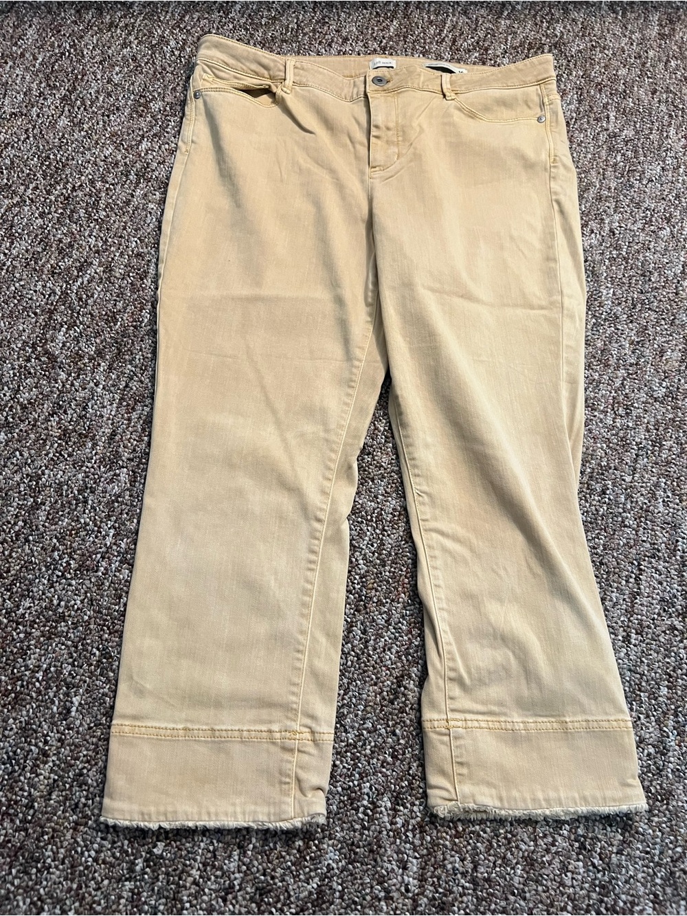 J.Jill Women’s Authentic Fit Butter Yellow Cropped Denim Straight Leg Capris 16